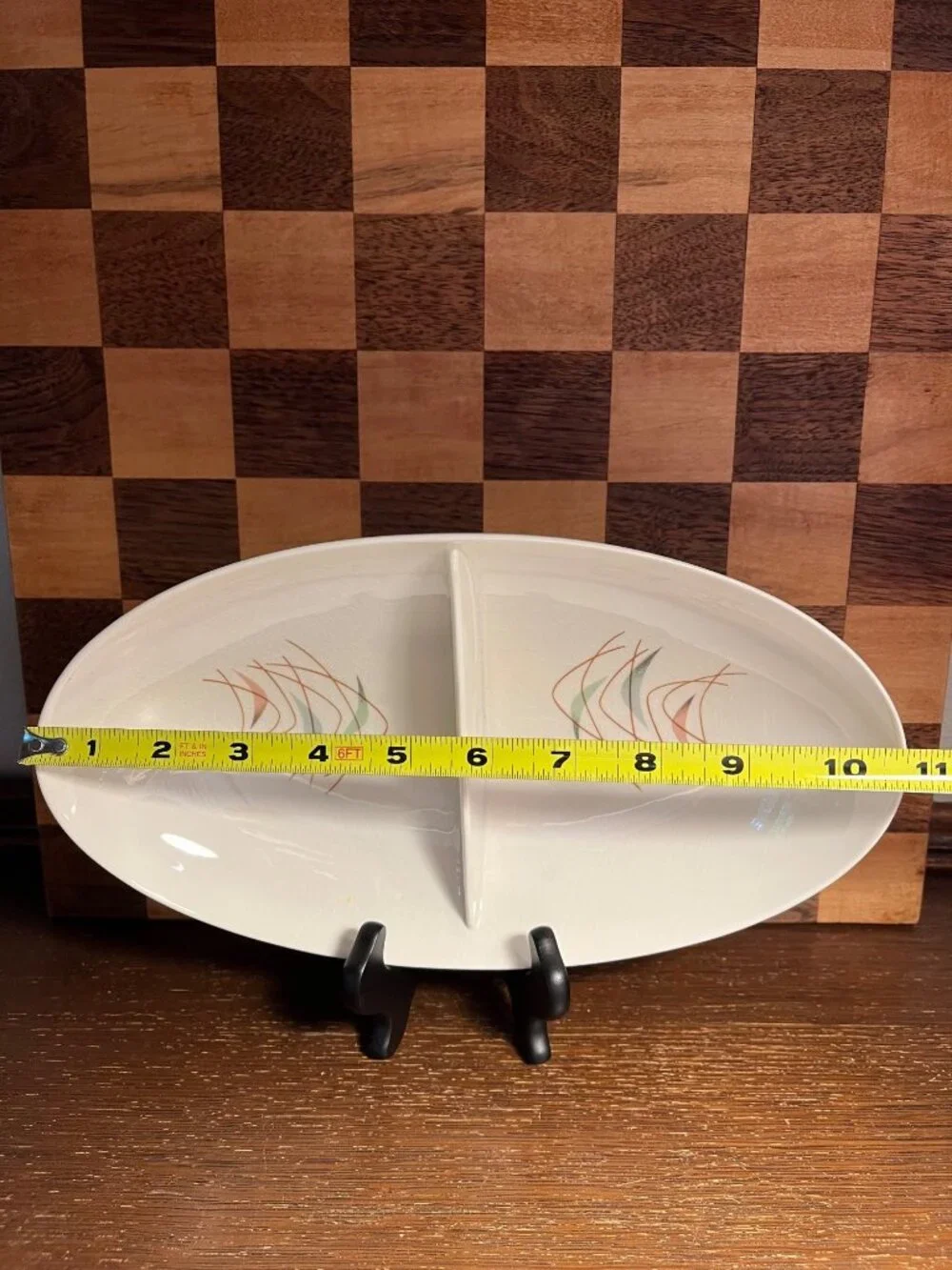 Fransiscan Whiteware Swing Time Divided Bowl A645, crazing